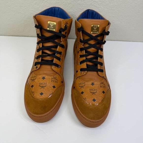 Mens MCM High-Top Visetos Cognac E.U. Size 43 U.S. Size 10.5 main image 3